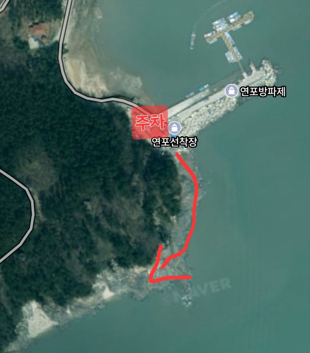 연포항 진입 위치 지도