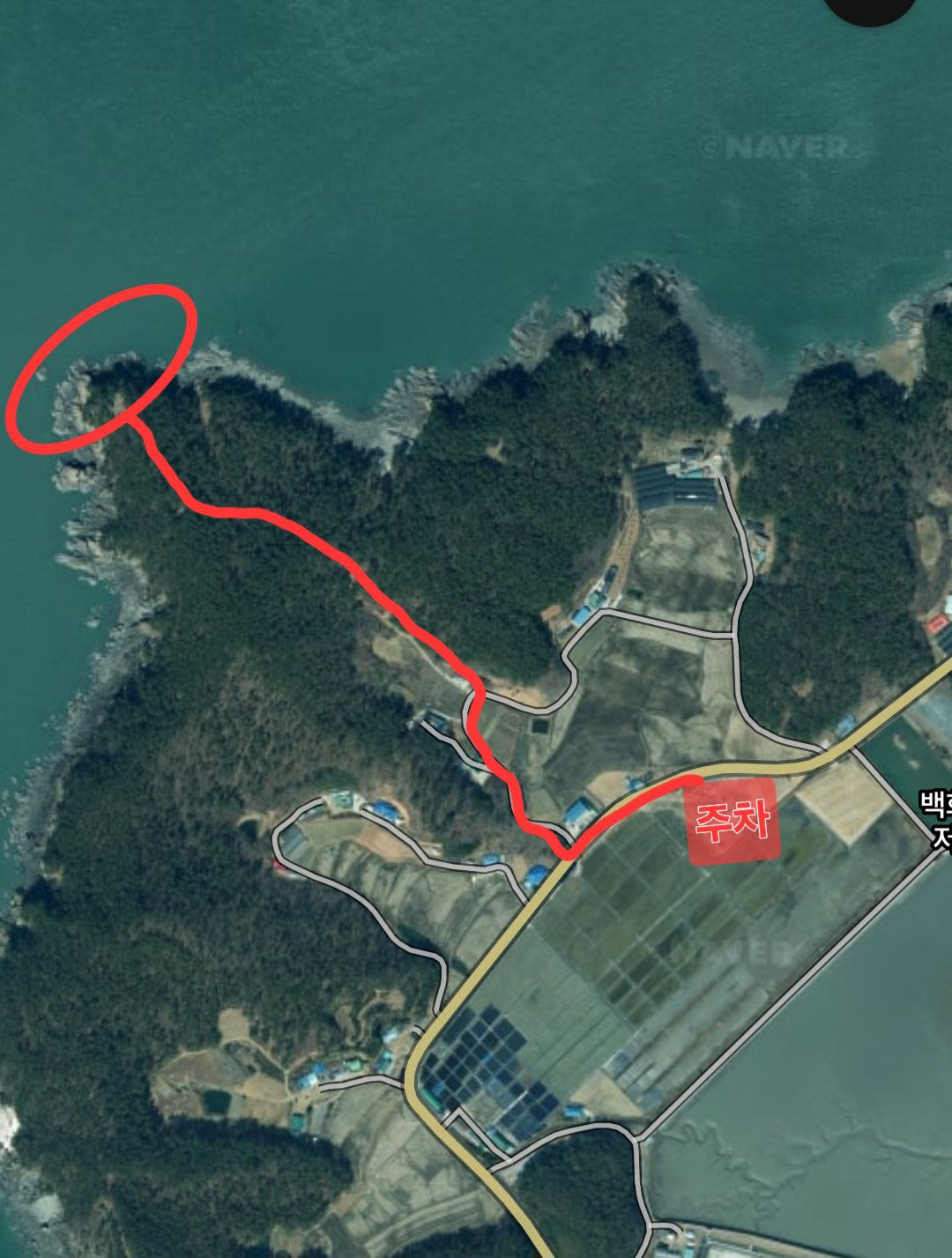 만대 가마봉 갯바위 진입 위치 지도