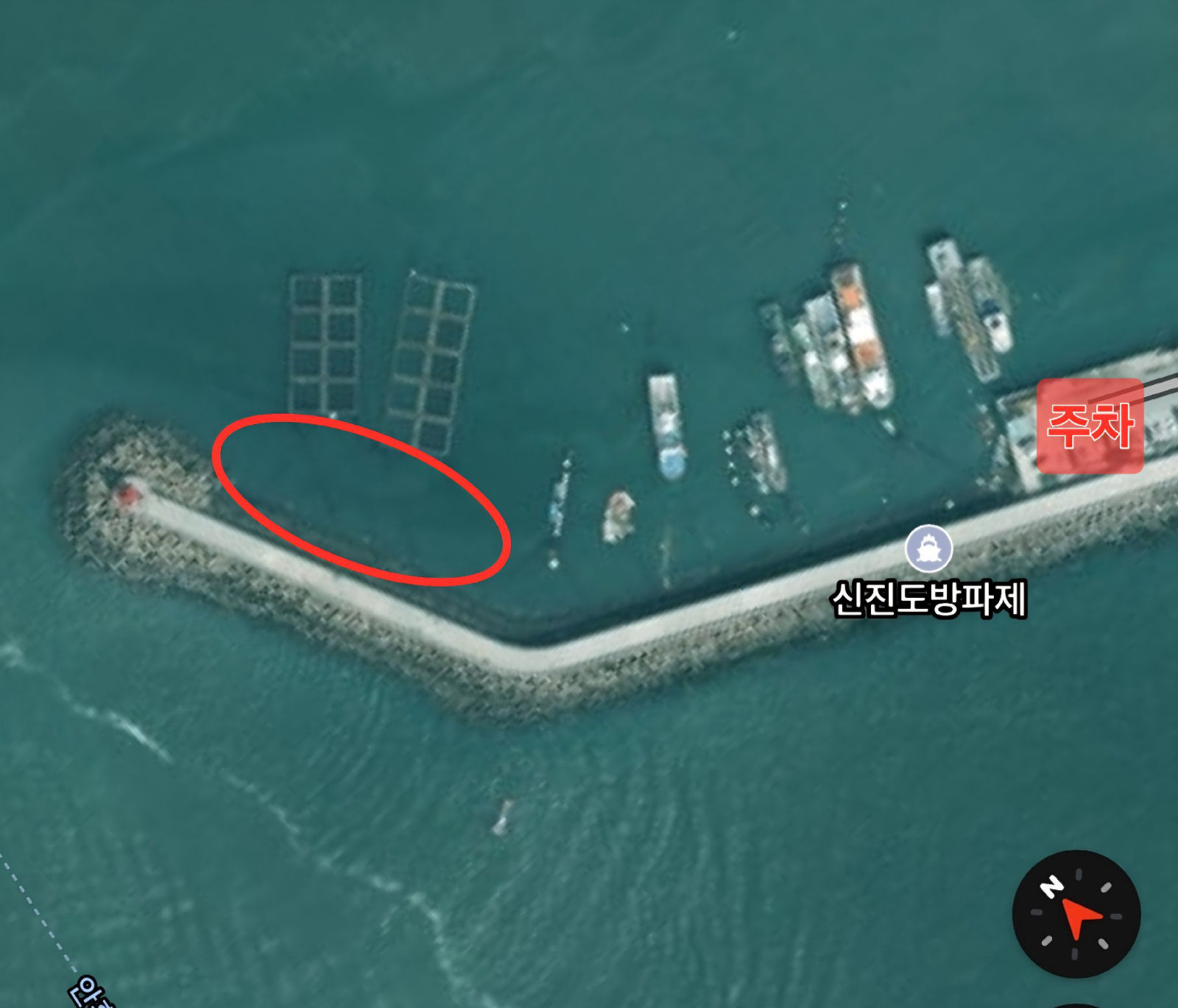 신진방파제 빨간등대 진입 위치 지도
