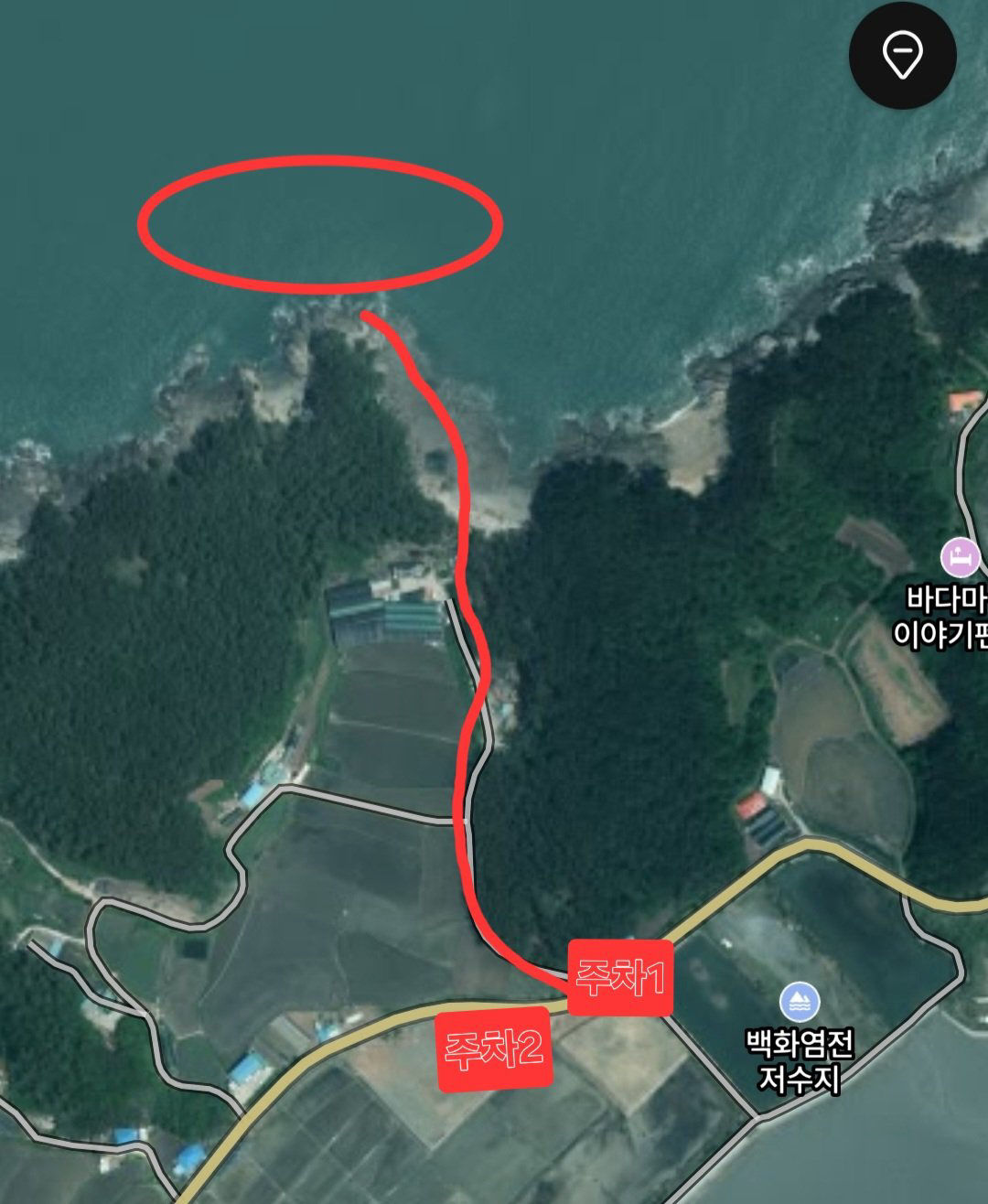 만대 칼바람 진입 위치 지도