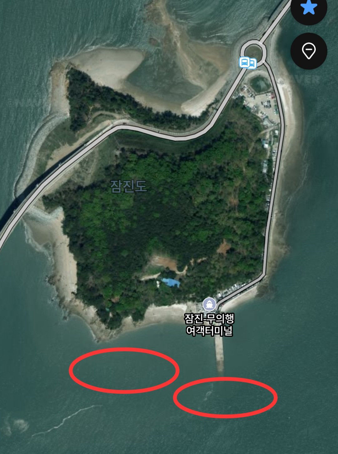 잠진도선착장 진입 위치 지도