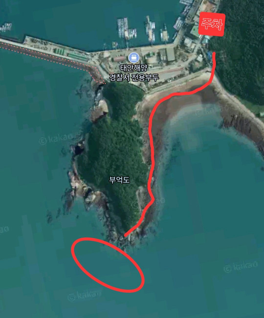 부억도 진입 위치 지도